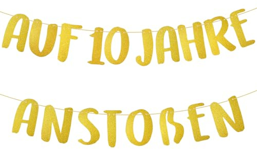 qingmeng Deko 10 Geburtstag Mädchen Junge, Banner Girlande Geburtstag, Geburtstagsdeko 10 Jahre Mädchen Jungen Jähriges Jubiläum Hochzeitstag