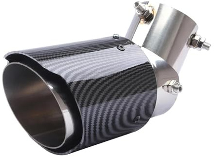 Autoauspuffendrohr Auspuffblende mit verstellbarem Winkel für PKW, SUV und LKW – Edelstahl mit Carbonfaser-ABS-Gehäuse Auspuffschalldämpfer