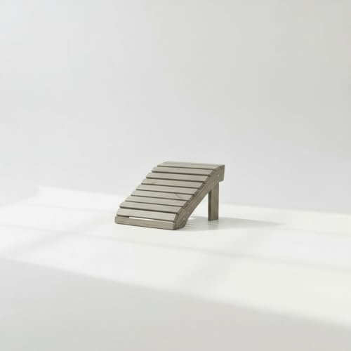 AMATA Pouf pour chaise Adirondack – Repose-pieds d'extérieur en pin massif, design scandinave, fabriqué à la main en Lettonie (gris)