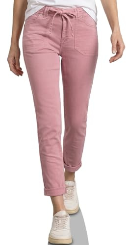Street One Mid Waist Tapered Leg Jeans im Loose Fit Blush Pink Washed 32