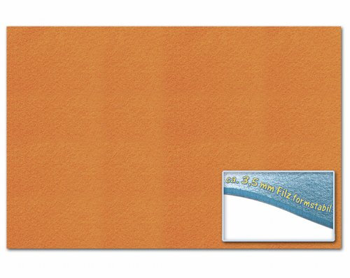folia 510340 - Bastelfilz 3,5 mm, ca. 30 x 45 cm, 1 Bogen, orange, formstabil, klebefleckenfrei - ideal für vielfältige Bastelarbeiten