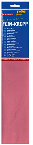 folia 822176-10 - Krepppapier, 10 Lagen in rose, jede Lage ca. 50 x 250 cm, 32 g/m², sehr elastisches und dünnes Papier, mit einer unebenen und rauen Oberfläche