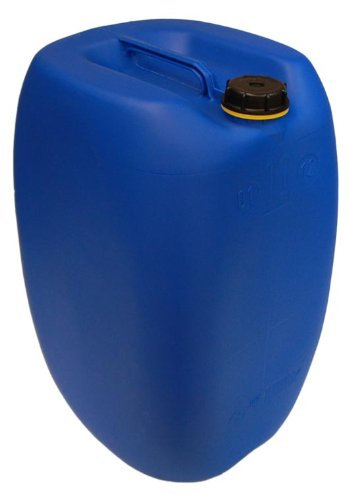 plasteo® 60L Getränke- Wasserkanister Blau mit Schraubdeckel | Lebensmittelecht | BPA Frei | mit Mittelgriff | Indoor und Outdoor | Made in Germany