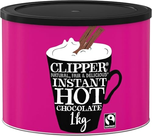 Clipper Instant Hot Chocolate Powder 1kg Hot Chocolate | Hot Chocolate Powder, Bulk Buy Tub for Home or Office, Eco Conscious, Luxury Drinking Chocolate