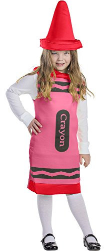 Dress Up America Buntstift-Kostüm für Kinder – Rotes Buntstift-Kostüm für Mädchen und Jungen – Tolles Rollenspiel-Kostüm-Set