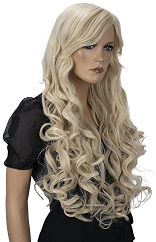 CAISHA 80cm Extra Langhaarige Perücke Voluminös Cosplay Party Wig Blond CP15