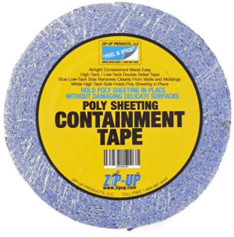 ZIP-UP 2 x 60' Double Sided Dust Barrier Tape, UV Resistant, Clean Release