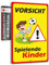 iSecur Hinweis-Schild Vorsicht spielende Kinder I Größe 40 x 60 cm I Straßen-Warnschild Spielstraße Spielplatz I Vorsicht Kids langsam fahren I hin403