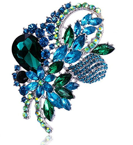 Generic VZIH Flower studded alloy brooch, Acrylic