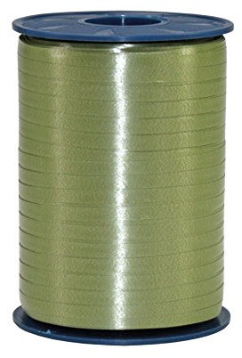 C.E. PATTBERG Geschenkband olive, 500 Meter Ringelband 5 mm zum Basteln, Dekorieren & Verpacken von Geschenken zu jedem Anlass