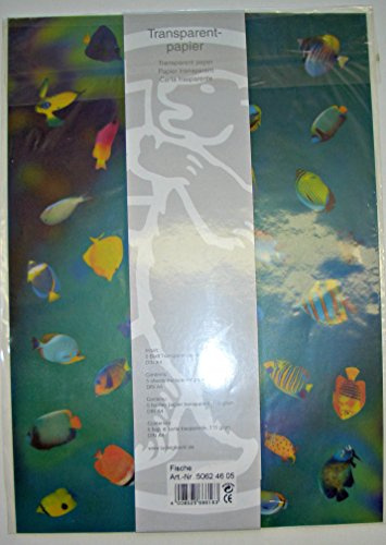 Transparentpapier Fische, 5 Blatt, 115g/qm, DIN A4 (J/1/5)