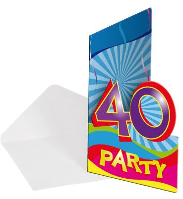 Einladungskarten 40. Geburtstag Partyspaß 8er Pack
