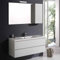 Kiamami Valentina Mueble de baño suspendido 120cm Blanco Foresta, 2 cajones, Lavabo, Espejo con Armario | Manhattan