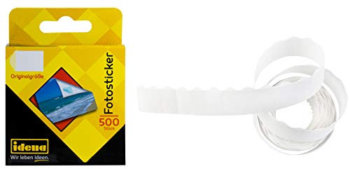 Idena 310099 - Fotosticker dauerhaft klebend in Box, 12 x 16 mm, 500 Stück (1, Fotosticker permanent)