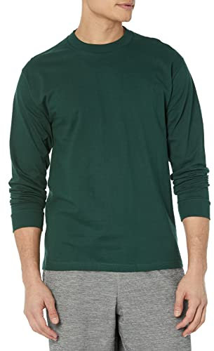Hanes Men's Beefy Long Sleeve Shirt, 1 or 2 Pack, Deep Forest/Green - 1 Pack, Medium