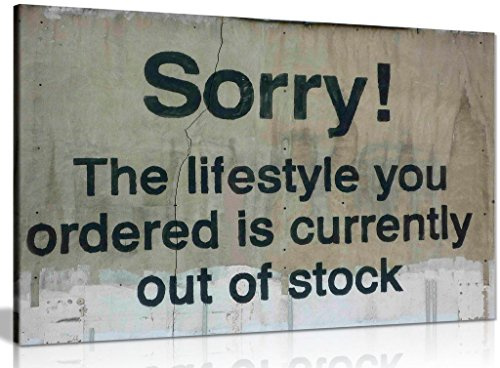 Banksy Lifestyle Quote Canvas Wall Art Picture Print (24x16in)