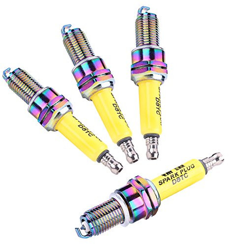 Qiilu 4 Stücke D8TC Zündkerzen für Motorrad Roller ATV Dirt Bike
