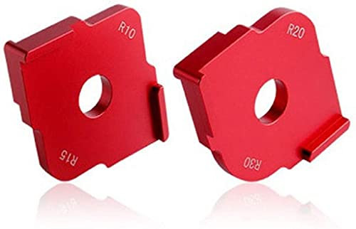 2er Set Aluminium Legierung Holz Platten Eckradius von Quick Table of Router Bit Gauge Templates Kit for Routing Rounded Corner R10 R15 R20 R30 Woodworker Wood Working Round Accessories