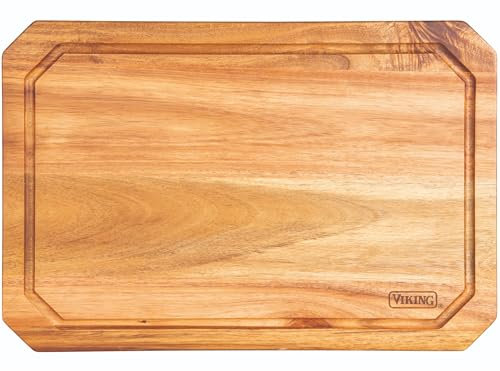 Viking Culinary 40475-4718C Schneidebrett aus Akazienholz mit Saftrille, 45,7 x 30,5 x 1,9 cm