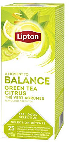 Lipton sentirsi bene selezione di tè verde agrumi 25 borse | 6x | Peso totale 195 gr