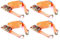 4x Spanngurt Zurrgurt mit Haken | 8 m bis 2000 kg / 2000 daN | 2-tlg orange| 35 mm Gurtbreite
