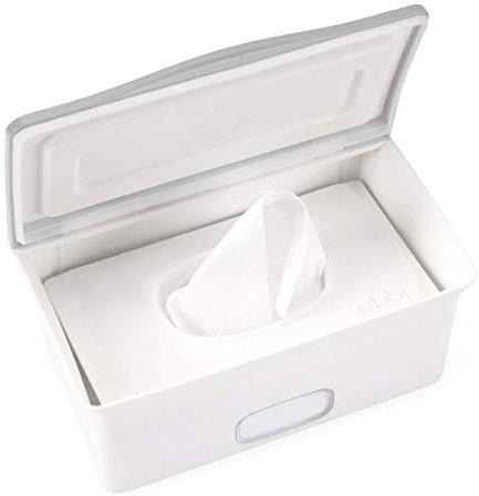 Ubbi Pet Wipes Dispenser, Grooming Wet Wipes Contianer for Dogs and Cats, Moisture Locking Wipes Dispenser, White