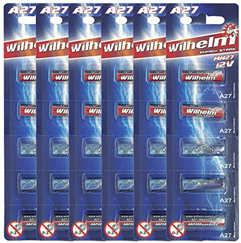 30 x A27 12V Wilhelm Alkaline Batterien MN27 V27GA 27A 12 Volt 25 mAh