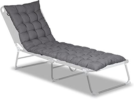 Relaxdays Bankauflage, HBT: 7x180x50 cm, Sitzkissen mit Bändern, für Gartenbank, Paletten, Polyester, Sitzpolster, grau