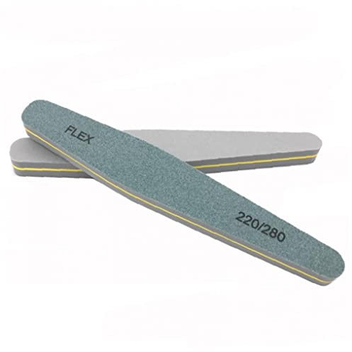 TOSSPER 2pcs Nail File Set Professional Nail Buffer File Block Natural Manicure File Nail Polisher Washable Emery Boards Grit 220/280 Buffer
