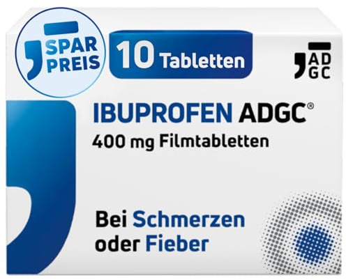 IBUPROFEN ADGC® 400mg - 10 Stück - gegen leichte bis mäßige Schmerzen wie Kopfschmerzen, Zahnschmerzen und Regelschmerzen sowie Fieber