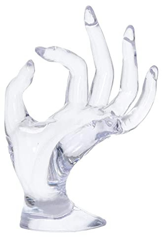 Maxsirui Handform Ringhalter Schmuck Display Organisation Rack Armband Ring Uhr Ständer Unterstützung Ästhetische Dekor Y2k Raumdekor (transparent)