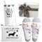 Dackel-Geschenke für Frauen, 590 ml, Weinglas-Geschenke für Hundeliebhaber, einzigartige Geschenkidee, Korbbox mit Socken für Tierärzte, Tierrettung, lustiges Geschenk für neue Welpen, Babybesitzer