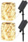 ZELUXDOT Lot de 2 guirlandes solaires extra longues pour extérieur 30 m étanche à énergie solaire Guirlande lumineuse 300 LED pour terrasse, jardin, jardin, arbre, mariage, Noël
