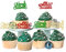 Gyufise Cupcake-Aufsätze mit Aufschrift Merry Christmas, glitzernd, Weihnachtsbaum, Hirsch, Frohe Weihnachten, Dekoration, für Winter, Weihnachten, Urlaub, Geburtstag, Partyzubehör, 24 Stück
