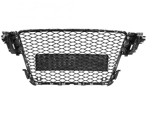 Für A5 Für B8 Für S5 Für S-Line 2008-2011 Front-Racing-Grill, Verchromter Rahmen, Sport-Stoßstange, Mesh-Wabenschutz (Farbe : : Without Emblem)