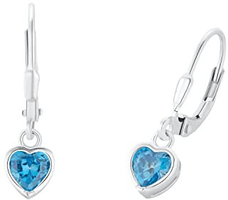 Prinzessin Lillifee Ohrhänger 925 Sterling Silber Mädchen Kinder Ohrschmuck, mit Zirkonia synth., 2,1 cm, Herz, Kommt in Schmuck Geschenk Box