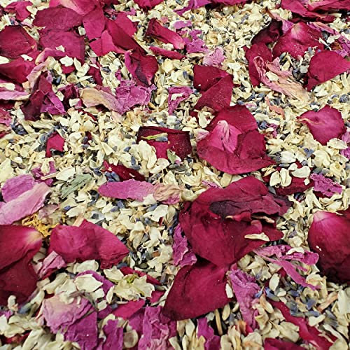 Natural 100% Biodegradable Confetti Wedding | 1 LITRE of Dried Flowers Confetti: Big Rose Petals and Mixed Petals | Eco-Friendly & 100% Biodegradable | Suitable for 10-12 Guests