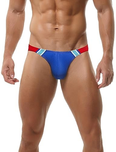 Shorts de Bain Homme Slip de Bain Sexy pour Homme Taille Basse avec Coussin Amovible Adultes Piscine Plage Bleu XL