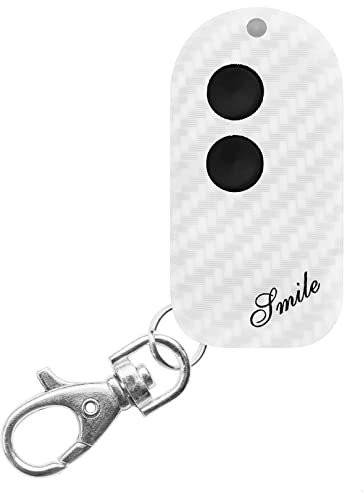 Smile C Bianco Rolling code + Codice fisso 433Mhz, Mini telecomando universale apricancello autoapprendente programmabile 2 TASTI - leggi compatibilita in descrizione