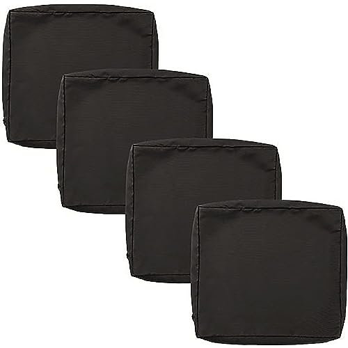 4Er Set Draussen Garten Stuhlkissen, Terrasse Wasserdicht Und Regenfest Stuhlauflage Mit Reißverschluss Sonnenschutz Sitzkissen Sitzpolster Auflage Für Stühle in Haus Kollektion,Schwarz,60x55cm