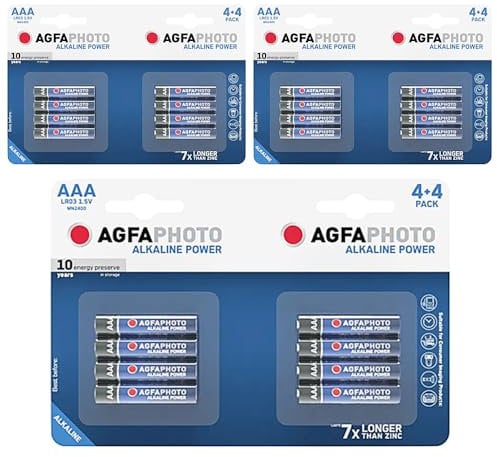 AgfaPhoto Platinum AAA Batteries 24 Pack - Industrial Power Alkaline AAA batteries Triple A Battery 1.5v For toys | fairy lights | remotes | Flashlights | Clocks | Home or Office Use