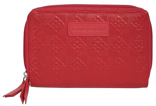 bruno banani Geldbörse im Querformat Echt Leder Damen | Portemonnaie, Brieftasche aus Leder, Geldbeutel mit RFID-Schutz, 2 Reißverschlussfächer | 022052