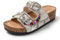 JOMIX Sandalias Mujer Verano con Hebilla Chanclas Mujer Brillantes con Strass Sandalias Mujer Cuña Playa Piscina Mar Elegantes, Blanco, 38 EU