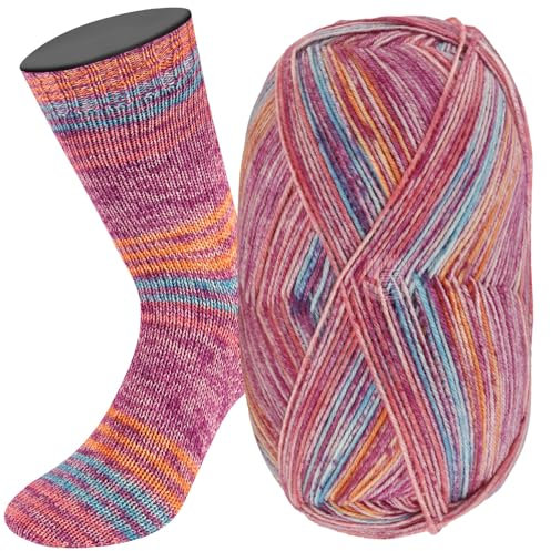 LANA GROSSA Meilenweit 100 Merino extrafine Luna | Hochwertiges Sockengarn, waschmaschinenfest | Handstrickgarn aus 75% Schurwolle & 25% Polyamid | 100g Wolle, Stricken & Häkeln | 420m Garn FB4115