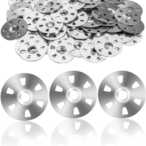 SWTYExt 200 Stück Unterlegscheiben 35mm Dämmstoffteller Unterlegscheiben Fliesenträger Verzinkter Stahl-Isolierung Beilagscheiben für Gipskartonplatten Verbundplatten Fixierung und Unterstützung