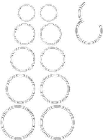 10 Stück Nasenring Edelstahl 18G Nasenringe Nasenpiercing Hoop Nose Ring Septum Piercing für Frauen Mädchen Edelstahl Klappbarer Segmentring Lippenring Ohr Nostril Body Piercing Ring 6mm 8mm 10mm 14mm