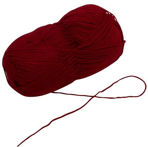 AERZETIX - C74584 - Gomitolo di filato per maglieria 100 g - colore rosso - in 75% acrilico 25% lana - ganci aghi sartoria merceria abbigliamento sciarpe