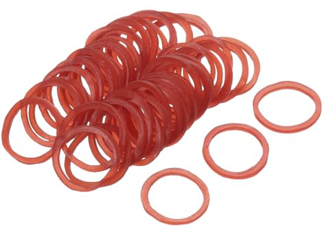 QUARKZMAN 100er Pack Gummiband Dehnbares Gummiband Rot 20mm x 1,4mm | Haargummis für Zuhause und Büro