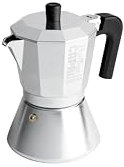 PINTINOX Capri Full induction, Caffettiera Moka 6 Tazze in Alluminio, adatta a tutti i piani cottura compresa l'induzione, Manico Antiscottatura