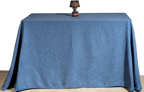 TE Texna Falda Mesa Camilla Cuadrada Rectangular de Chenilla enaguilla Mantel Otoño-Invierno-Primavera-Verano Colores Cuadrada Mantiene el Calor fresquita Verano (Azul, 70x120)
